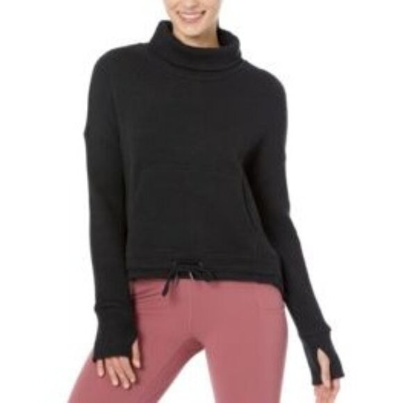 Sweaty Betty Restful Boucle Sweatshirt Size XS Black Waffle Knit NWT $ 64 Oversi - Picture 1 of 10